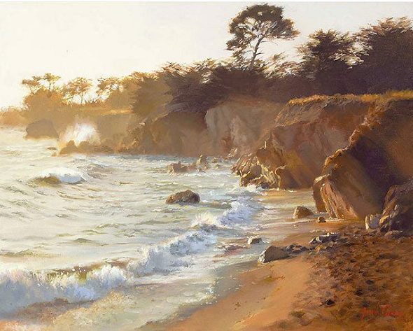 June Carey Limited Edition Artist's Proof Canvas:"Sundown at Sea Ranch"