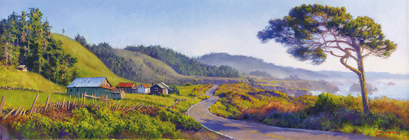 June Carey Handsigned and Numbered Fine Art Masterwork&trade; Limited Edition Gicl&eacute;e Canvas:" Pacific Coast Highway "