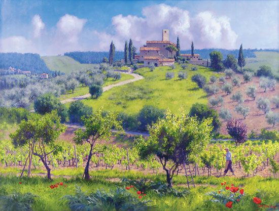 June Carey Handsigned and Numbered Limited Edition Gicl&eacute;e Canvas:"Primavera (New Life)"