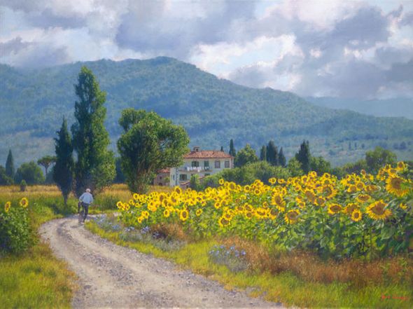 June Carey Artist Proof Limited Edition Giclee Print:"My Girasoli"