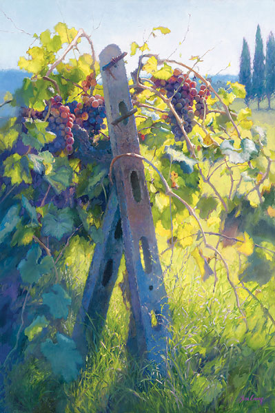 June Carey Handsigned and Numbered Limited Edition Giclee on Canvas: "Imported Vines"