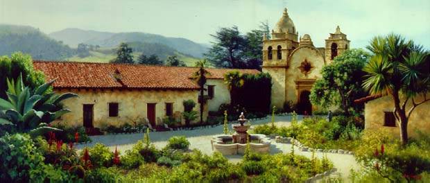 June Carey Limited Edition Print: "The Mission Courtyard"