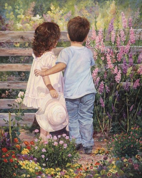 June Dudley 20 x 16 Open Edition Signed Giclee on Canvas:"Flowers for the Lady"