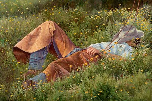 June Dudley 20 x 30 Open Edition Signed Giclee on Canvas:"Tuckered Out"