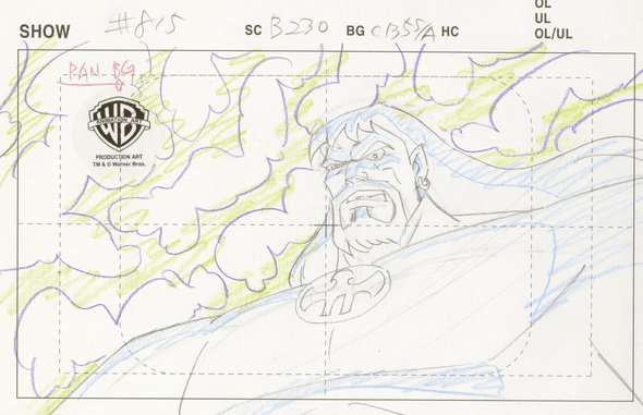 Justice League Original Production Drawing: "Aquaman"