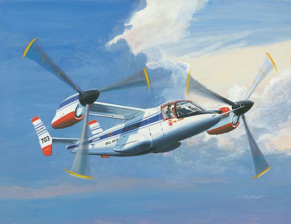 K. Price Randel Handsigned and Numbered Limited Edition Museum Quality Canvas Gicl&eacute;e: "Bell XV-15"
