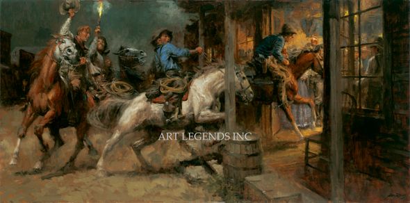 Andy Thomas Artist Signed and Numbered Limited Edition Giclee:"A Knock at the Door"