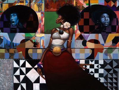 Frank Morrison Artist Signed Limited Edition Print:"On The Shoulders of Queens"