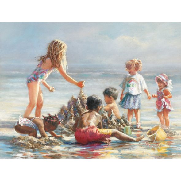 Kathryn Fincher Artist Signed Limited Edition Canvas Giclee:"Together We Build"