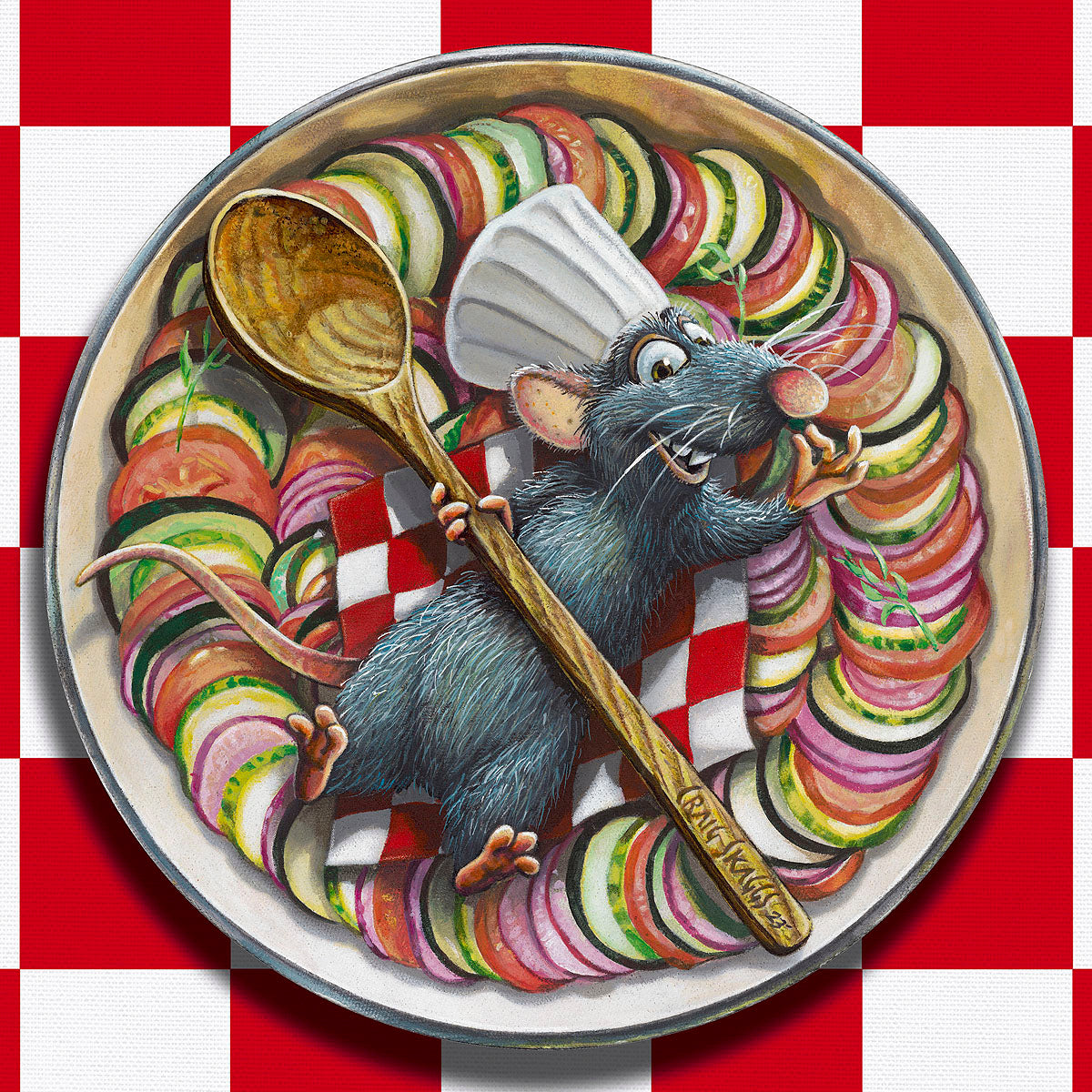  Craig Skaggs Artist Hand Signed Disney Ltd Ed Gallery Wrap Canvas:"Little Chef"