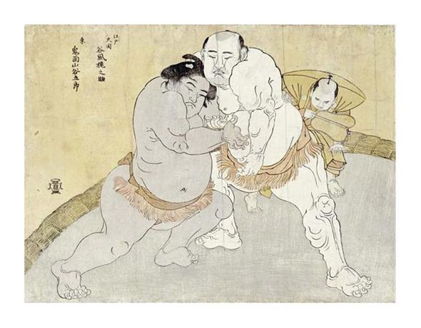 Katsukawa Shunsho Fine Art Open Edition Gicl&eacute;e:"The Match Between Tanikaze Kajinosuke and Kimenzan Tanigoro"