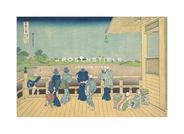 Katsushika Hokusai Hand Numbered Limited Edition Print on Paper :"Sazai Hall at the Temple of the Five Hundred Arhats"