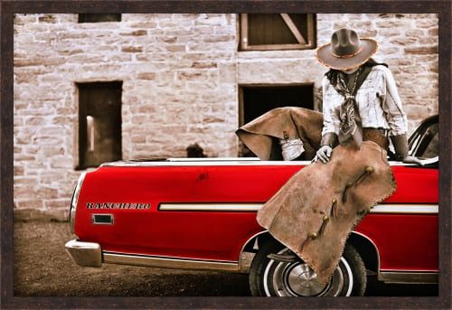 KAY LYNN REILLY 17.5 X25.5 FRAMED 3 D CANVAS:"RANCHERO RED -SMALL"