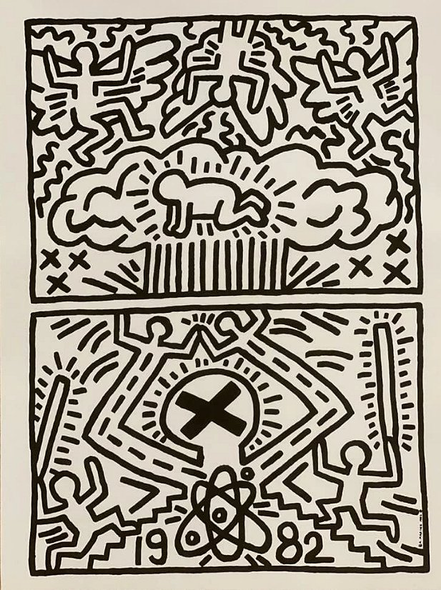 Keith Haring Open Edition Giclee on Paper:"Nuclear Disarmament"