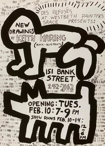 Keith Haring Open Edition Giclee Print on Paper: "Bank Street " Keith Haring Open Edition Giclee Print on Paper: "Bank Street "