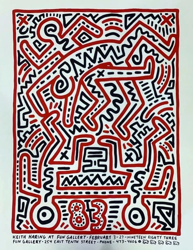 Keith Haring Open Edition Print on Paper: "Fun Gallery " Keith Haring Open Edition Print on Paper: "Fun Gallery "