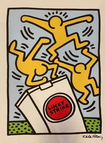 Keith Haring UnSigned Open Edition Giclee: "Lucky Strike "