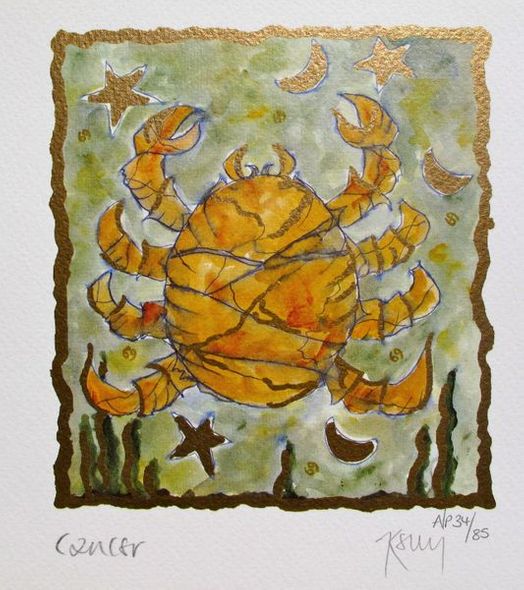 Kelly Jane Hand Signed Limited Edition Lithograph:"Cancer"