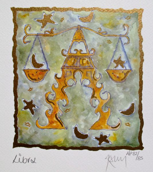 Kelly Jane Hand Signed Limited Edition Lithograph:"Libra"