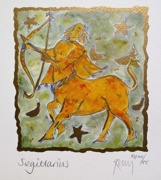 Kelly Jane Hand Signed Limited Edition Lithograph:"Sagittarius"