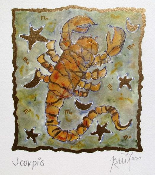 Kelly Jane Hand Signed Limited Edition Lithograph:"Scorpio"