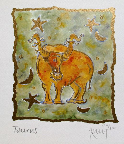 Kelly Jane Hand Signed Limited Edition Lithograph:"Taurus"