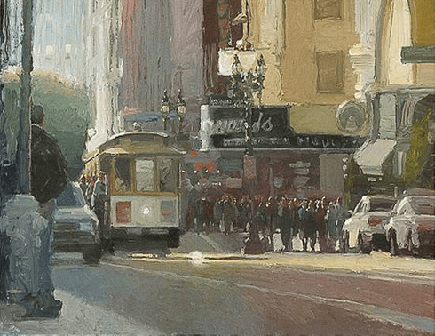 Ken Auster Handsigned and Numbered Limited Edition Giclee on Canvas:"Other Side of the Tracks" Ken Auster Handsigned and Numbered Limited Edition Giclee on Canvas:"Other Side of the Tracks"