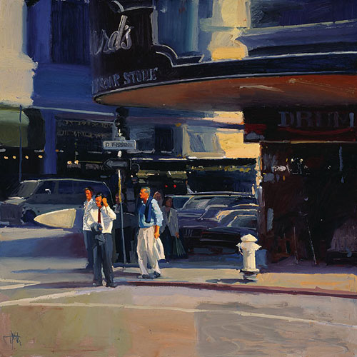 Ken Auster Handsigned & Numbered Limited Edition Giclee Canvas:"Urban Surfing"