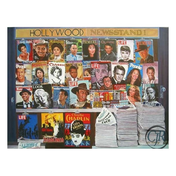 Ken Keeley 3D Liithograph on Paper:"Hollywood Newsstand 3D"