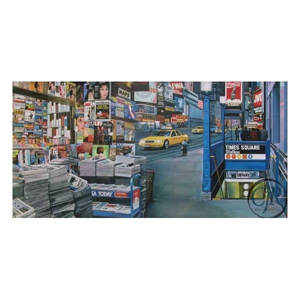 Ken Keeley Giclee on Canvas:"Times Square Station"