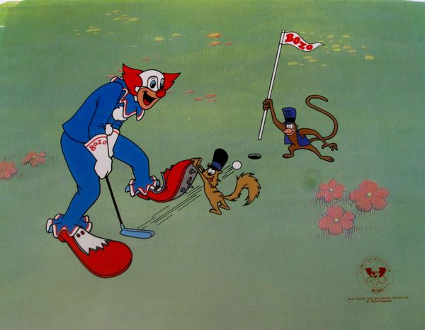 Ken Norton Animation Art Sericel:"Bozo Playing Golf"