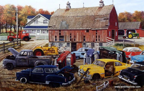Ken Zylla Print-Signed and Numbered:"Barnyard Gems"