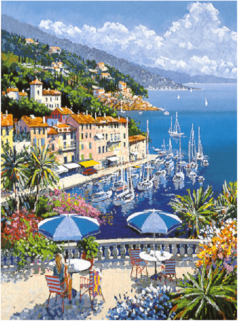 Kerry Hallam Artist Signed Limited Edition Serigraph on paper:"Port In Bay"