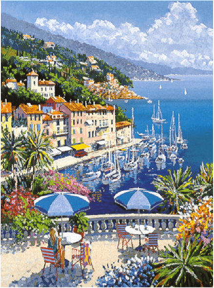 Kerry Hallam Artist Signed Limited Edition Serigraph on paper:"Port In Bay"