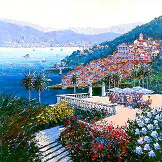 Kerry Hallam Handsigned & Numbered Limited Edition Serigraph:"Coastal View "