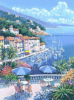 Kerry Hallam Hand Signed and Numbered Limited Edition Serigraph:"Portofino"