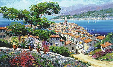 Kerry Hallam Handsigned & Numbered Limited Edition Serigraph:"Rue de la Mer "