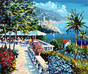 Kerry Hallam Limited Edition Hand-Pulled Serigraph: " Amalfi Terrace "