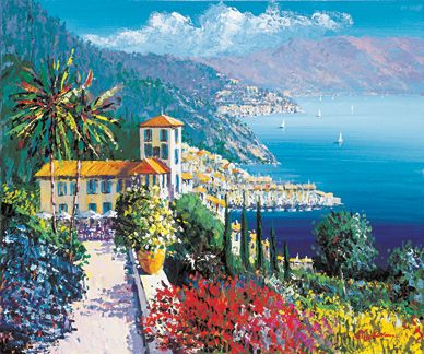 Kerry Hallam Limited Edition Hand-Pulled Serigraph on Canvas: " Via Fiore (La Dolce Vita) "