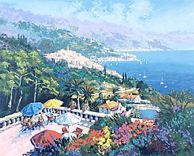Kerry Hallam Limited Edition Hand-Pulled Serigraph: " Sur la Terrace "
