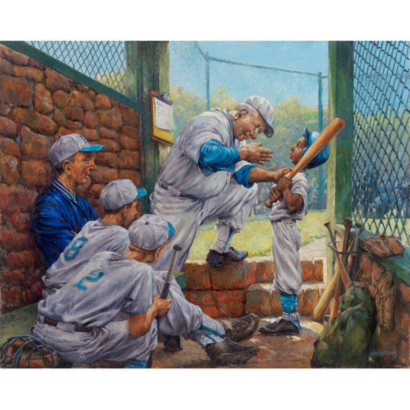 Andy Thomas Artist Signed Limited Edition Giclee:"Watch the High Inside Pitch"