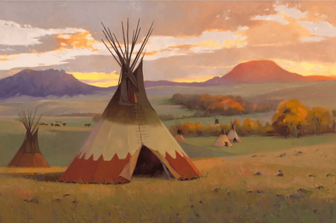 R. Tom Gilleon Artist Signed and Numbered Limited Edition Canvas Giclee:"Camped Among the Ancients"