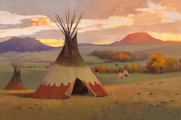 R. Tom Gilleon Artist Signed and Numbered Limited Edition Canvas Giclee:"Camped Among the Ancients"