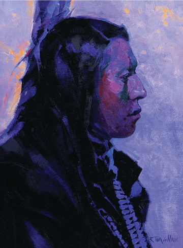 R. Tom Gilleon Artist Signed and Numbered Limited Edition Canvas Giclee:" Blue Rain in the Face"