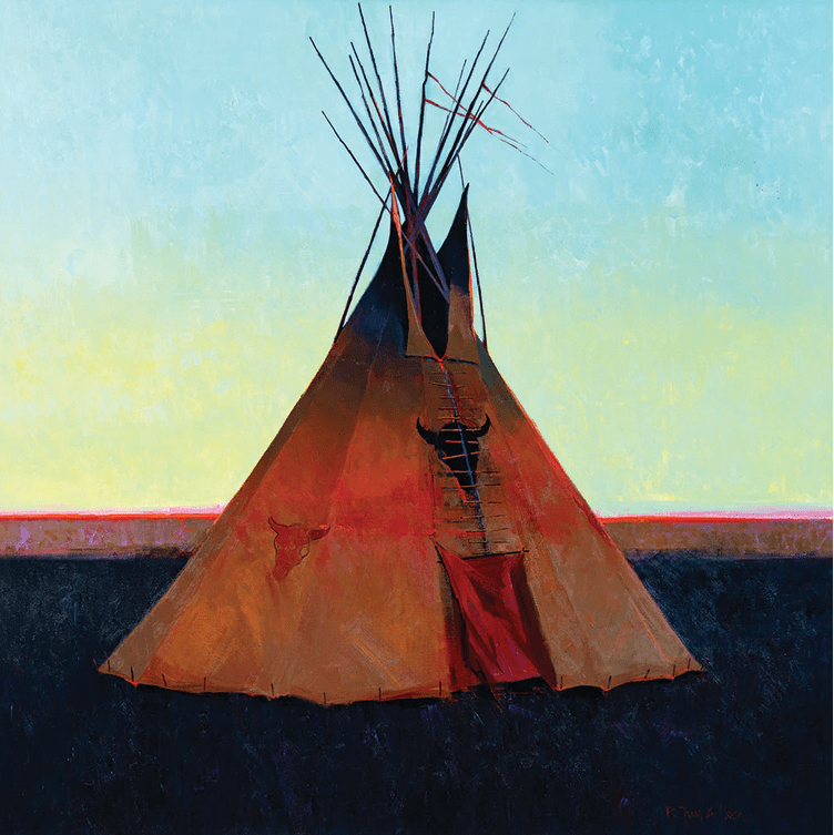 R. Tom Gilleon Artist Signed and Numbered Limited Edition Canvas Giclee:"Black Buffalo Skull"