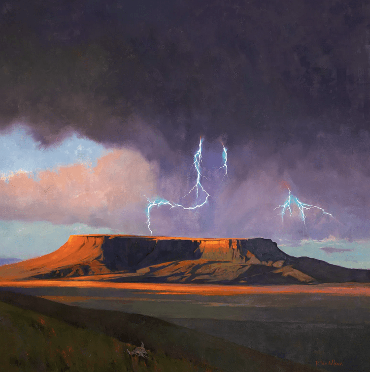 R. Tom Gilleon Artist Signed and Numbered Limited Edition Canvas Giclee:"Fort Mountain Under Attack "