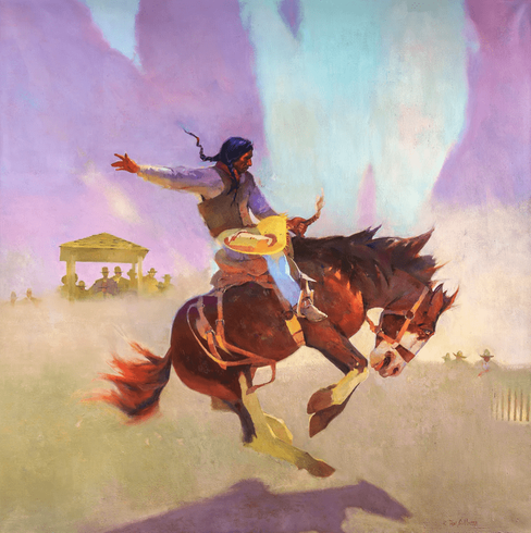 R. Tom Gilleon Artist Signed and Numbered Limited Edition Canvas Giclee:"Another Bucker"