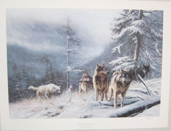 Kevin Daniel Signed and Numbered Limited Edition  Lithograph: "Search For Survival"