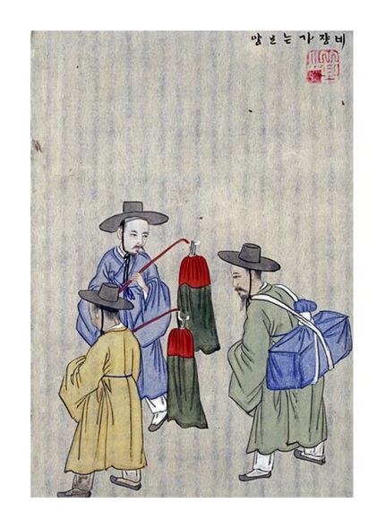 Kim Junkeun Fine Art Open Edition Gicl&eacute;e:"Wine Merchants"