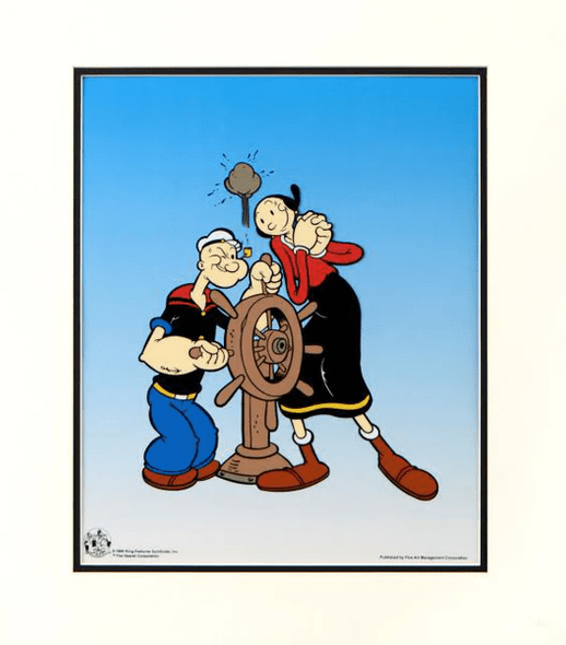 King Features Syndicate with a Color Background Limited Edition Sericel: "Popeye Captain's Wheel"